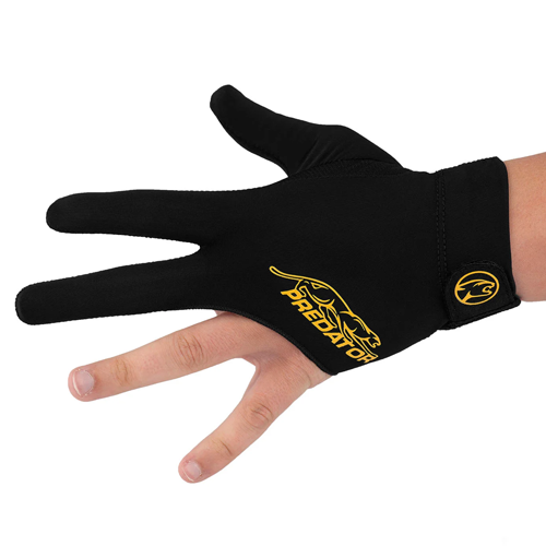 Predator Second Skin Black & Yellow Billiard Glove with Closed Fingers - Left Hand