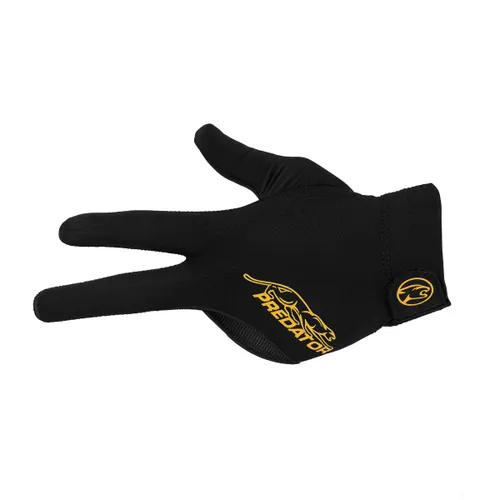 Predator Second Skin Black & Yellow Billiard Glove with Closed Fingers - Left Hand