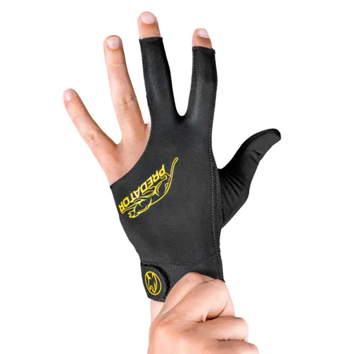 Predator Second Skin Black & Yellow Billiard Glove with Closed Thumb - Left Hand