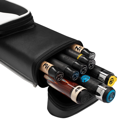 Roadline Black/White Hard Pool Cue Case - 3 Butts x 5 Shafts