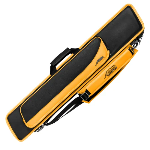 Roadline Black/Yellow Soft Pool Cue Case - 4 Butts x 8 Shafts