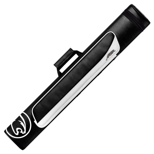 Roadline Black/White Hard Pool Cue Case - 2 Butts x 4 Shafts