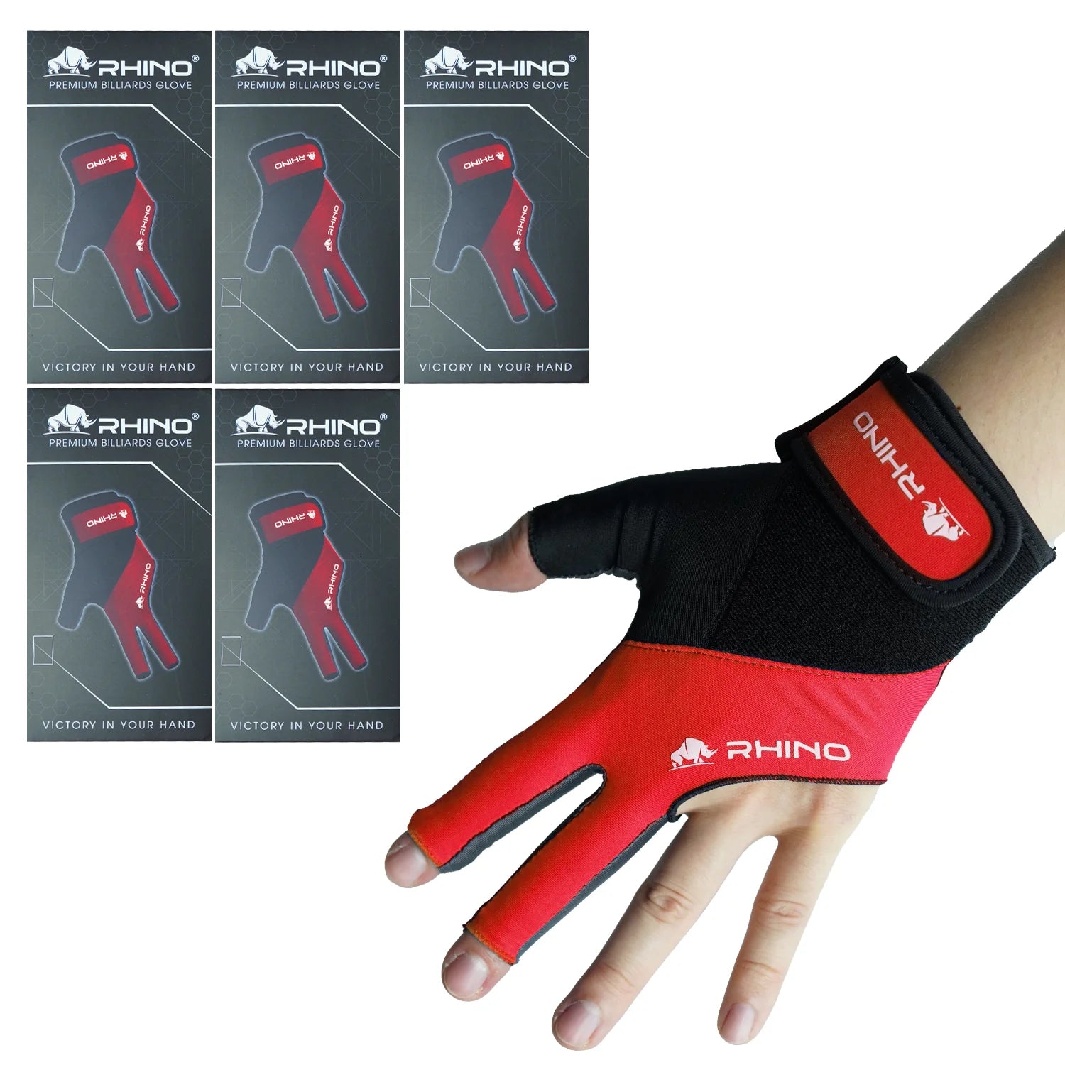 RHINO Billiards Glove Left Hand - Red