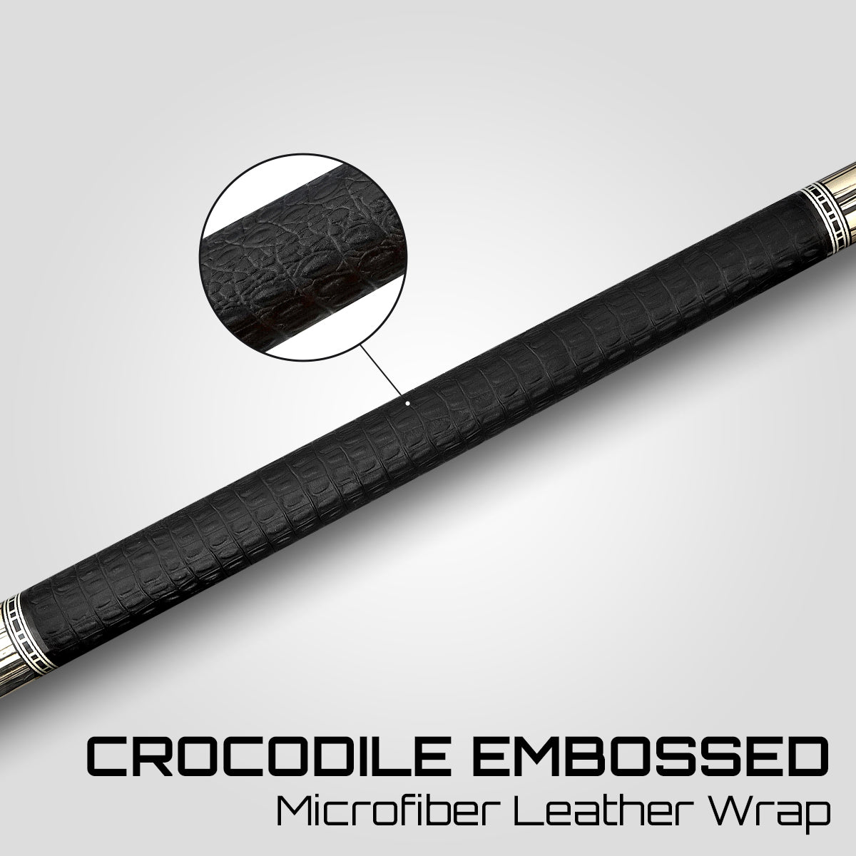 RETRÔ - Pale Moon Ebony Crocodile Embossed Leather Wrap