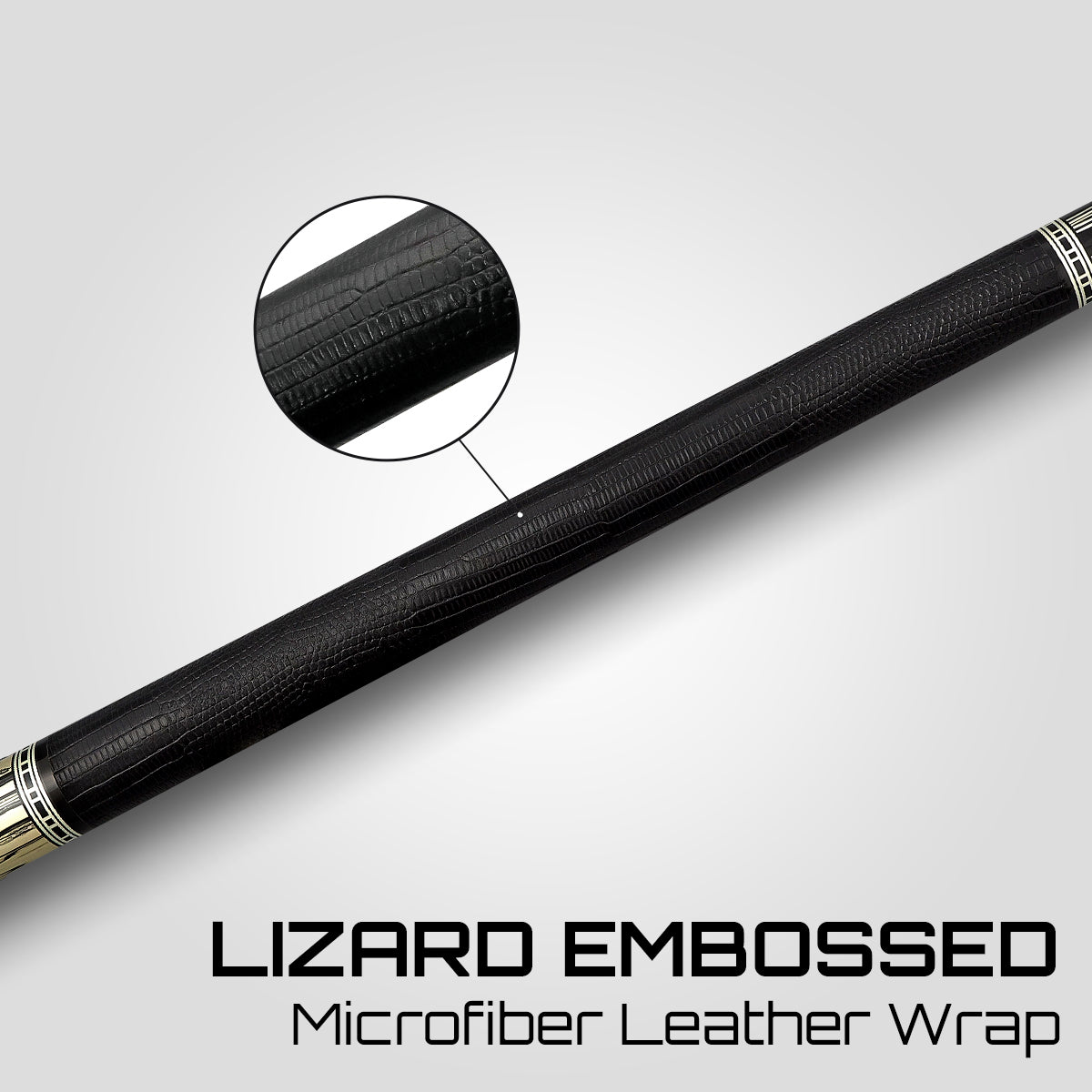 RETRÔ - Pale Moon Ebony Lizard Microfiber Leather Wrap & Point