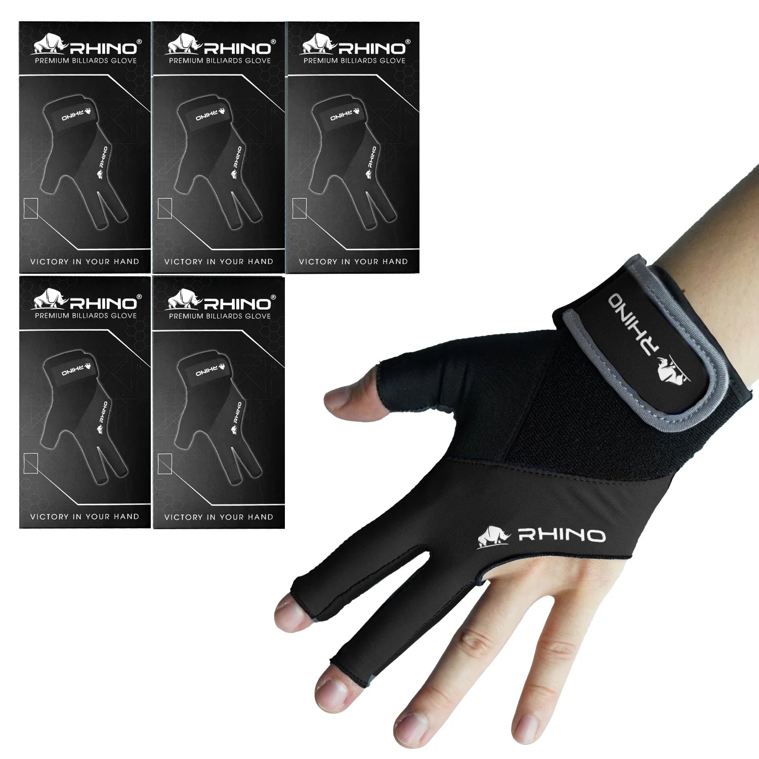 Gant de billard RHINO main gauche - Noir