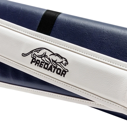 Roadline Blue/White Hard Pool Cue Case - 2 Butts x 4 Shafts