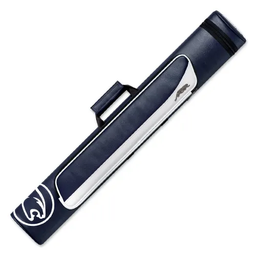 Roadline Blue/White Hard Pool Cue Case - 2 Butts x 4 Shafts